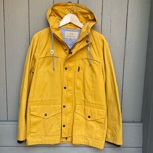 NIFTY GENIUS waxed hooded Parker mens Medium 💛 Mustard yellow w/ lining